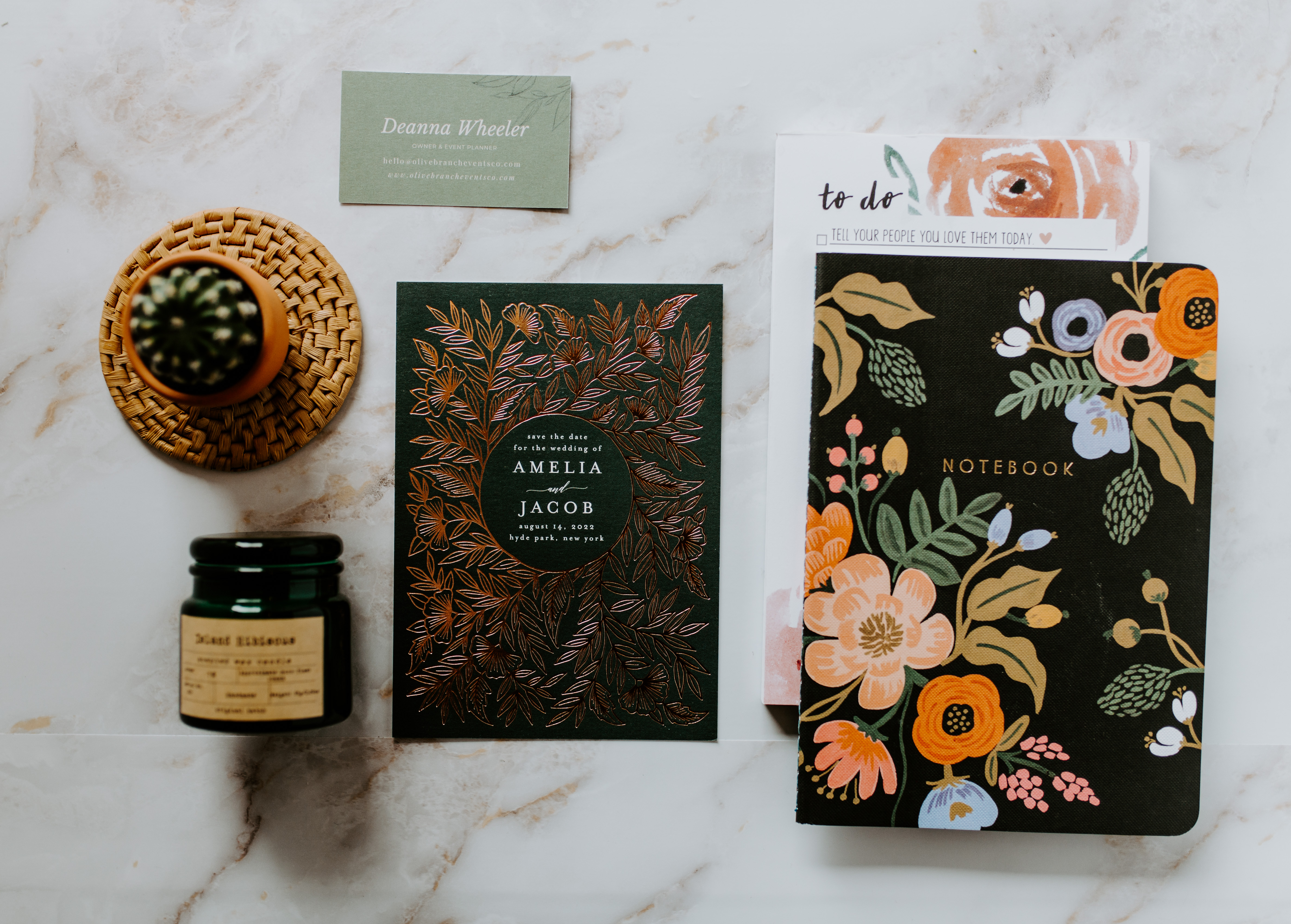 Olive Branch Events Co. Flatlay