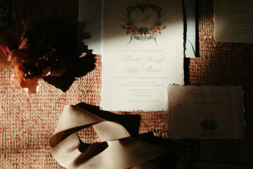 moody romantic invitation suite