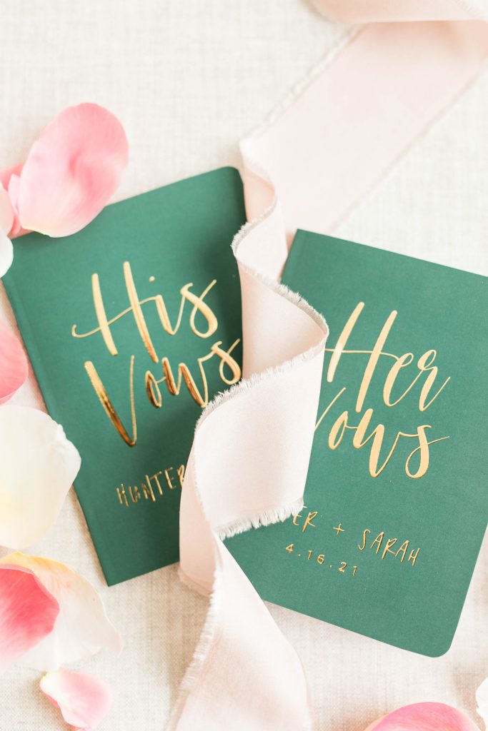 green and pink spring wedding invitation suite