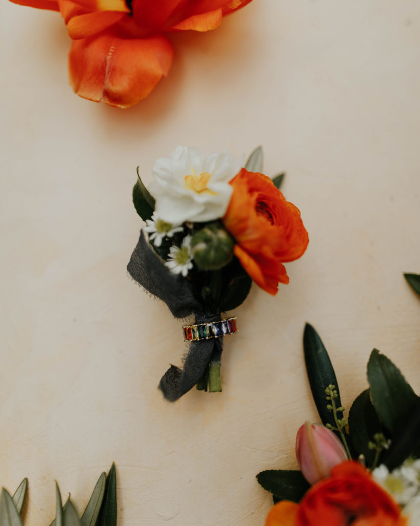 wedding boutonniere with ring