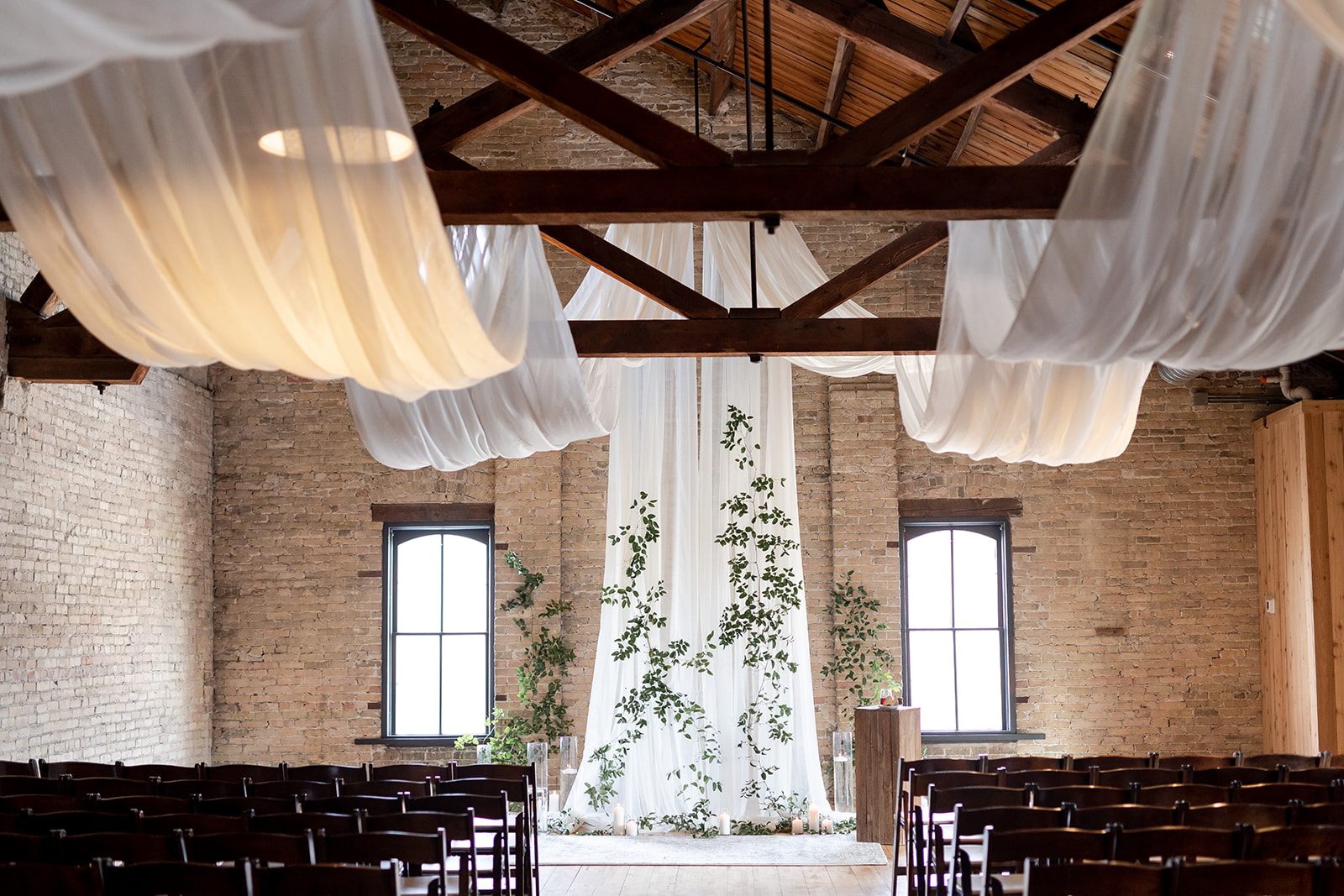 Ceremony details with draping